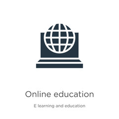 Online education icon vector. Trendy flat online education icon from e learning collection isolated on white background. Vector illustration can be used for web and mobile graphic design, logo, eps10