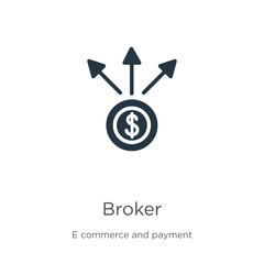 Broker icon vector. Trendy flat broker icon from e commerce and payment collection isolated on white background. Vector illustration can be used for web and mobile graphic design, logo, eps10