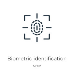 Biometric identification icon vector. Trendy flat biometric identification icon from cyber collection isolated on white background. Vector illustration can be used for web and mobile graphic design,