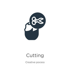 Cutting icon vector. Trendy flat cutting icon from creative pocess collection isolated on white background. Vector illustration can be used for web and mobile graphic design, logo, eps10