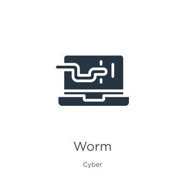 Worm icon vector. Trendy flat worm icon from cyber collection isolated on white background. Vector illustration can be used for web and mobile graphic design, logo, eps10