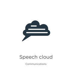 Speech cloud icon vector. Trendy flat speech cloud icon from communications collection isolated on white background. Vector illustration can be used for web and mobile graphic design, logo, eps10