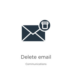 Delete email icon vector. Trendy flat delete email icon from communications collection isolated on white background. Vector illustration can be used for web and mobile graphic design, logo, eps10