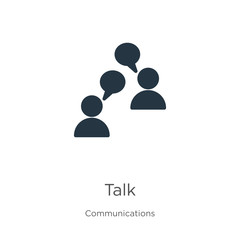 Talk icon vector. Trendy flat talk icon from communications collection isolated on white background. Vector illustration can be used for web and mobile graphic design, logo, eps10