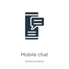 Mobile chat icon vector. Trendy flat mobile chat icon from communication collection isolated on white background. Vector illustration can be used for web and mobile graphic design, logo, eps10