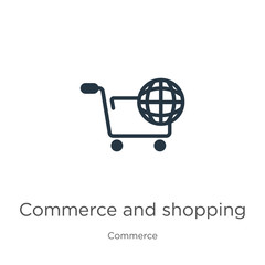 Commerce and shopping icon vector. Trendy flat commerce and shopping icon from commerce collection isolated on white background. Vector illustration can be used for web and mobile graphic design,