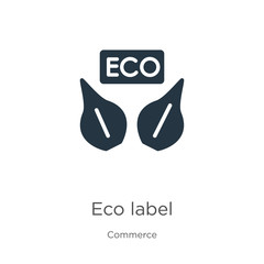 Eco label icon vector. Trendy flat eco label icon from commerce collection isolated on white background. Vector illustration can be used for web and mobile graphic design, logo, eps10