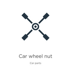 Car wheel nut icon vector. Trendy flat car wheel nut icon from car parts collection isolated on white background. Vector illustration can be used for web and mobile graphic design, logo, eps10