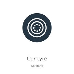 Car tyre icon vector. Trendy flat car tyre icon from car parts collection isolated on white background. Vector illustration can be used for web and mobile graphic design, logo, eps10