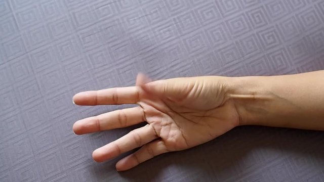 Hand exercise With finger movement To prevent disease of asian women, Medical health care concept.