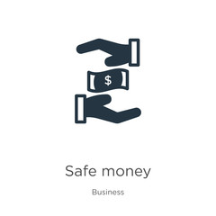 Safe money icon vector. Trendy flat safe money icon from business collection isolated on white background. Vector illustration can be used for web and mobile graphic design, logo, eps10