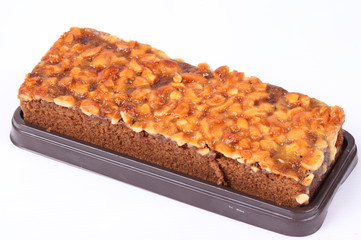 Brownie on white background
