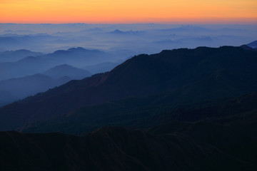Mountain view in the morning.