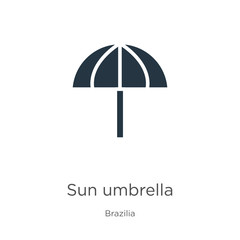 Sun umbrella icon vector. Trendy flat sun umbrella icon from brazilia collection isolated on white background. Vector illustration can be used for web and mobile graphic design, logo, eps10
