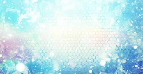 creative hexagons winter design 3d-illustration