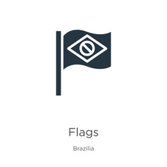 Flags icon vector. Trendy flat flags icon from brazilia collection isolated on white background. Vector illustration can be used for web and mobile graphic design, logo, eps10