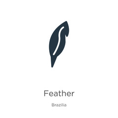 Feather icon vector. Trendy flat feather icon from brazilia collection isolated on white background. Vector illustration can be used for web and mobile graphic design, logo, eps10