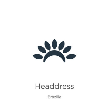Headdress icon vector. Trendy flat headdress icon from brazilia collection isolated on white background. Vector illustration can be used for web and mobile graphic design, logo, eps10
