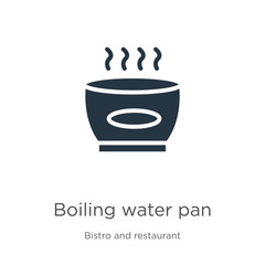 Boiling water pan icon vector. Trendy flat boiling water pan icon from bistro and restaurant collection isolated on white background. Vector illustration can be used for web and mobile graphic design,