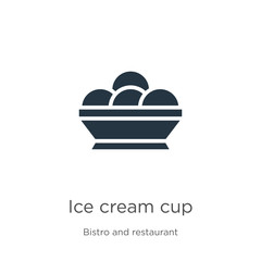 Ice cream cup icon vector. Trendy flat ice cream cup icon from bistro and restaurant collection isolated on white background. Vector illustration can be used for web and mobile graphic design, logo,