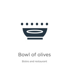 Bowl of olives icon vector. Trendy flat bowl of olives icon from bistro and restaurant collection isolated on white background. Vector illustration can be used for web and mobile graphic design, logo,