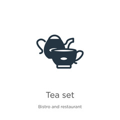 Tea set icon vector. Trendy flat tea set icon from bistro and restaurant collection isolated on white background. Vector illustration can be used for web and mobile graphic design, logo, eps10