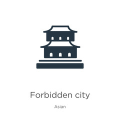 Forbidden city icon vector. Trendy flat forbidden city icon from asian collection isolated on white background. Vector illustration can be used for web and mobile graphic design, logo, eps10