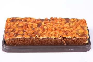 Brownie on white background