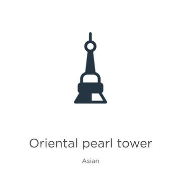 Oriental pearl tower icon vector. Trendy flat oriental pearl tower icon from asian collection isolated on white background. Vector illustration can be used for web and mobile graphic design, logo,