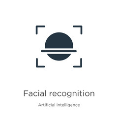 Facial recognition icon vector. Trendy flat facial recognition icon from artificial intelligence collection isolated on white background. Vector illustration can be used for web and mobile graphic