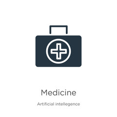 Medicine icon vector. Trendy flat medicine icon from artificial intelligence collection isolated on white background. Vector illustration can be used for web and mobile graphic design, logo, eps10