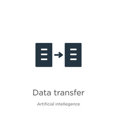Data transfer icon vector. Trendy flat data transfer icon from artificial intelligence collection isolated on white background. Vector illustration can be used for web and mobile graphic design, logo,