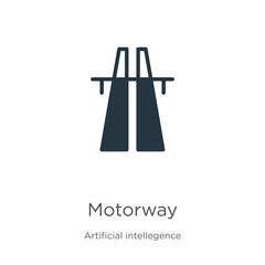 Motorway icon vector. Trendy flat motorway icon from artificial intelligence collection isolated on white background. Vector illustration can be used for web and mobile graphic design, logo, eps10