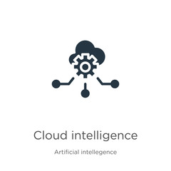 Cloud intelligence icon vector. Trendy flat cloud intelligence icon from artificial intellegence and future technology collection isolated on white background. Vector illustration can be used for web