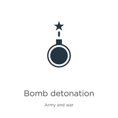 Bomb detonation icon vector. Trendy flat bomb detonation icon from army and war collection isolated on white background. Vector illustration can be used for web and mobile graphic design, logo, eps10