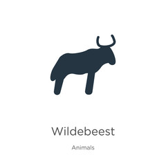 Wildebeest icon vector. Trendy flat wildebeest icon from animals collection isolated on white background. Vector illustration can be used for web and mobile graphic design, logo, eps10