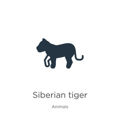 Siberian tiger icon vector. Trendy flat siberian tiger icon from animals collection isolated on white background. Vector illustration can be used for web and mobile graphic design, logo, eps10