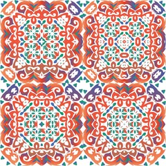 Ethnic ceramic tiles in mexican talavera.