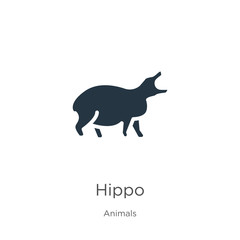 Hippo icon vector. Trendy flat hippo icon from animals collection isolated on white background. Vector illustration can be used for web and mobile graphic design, logo, eps10
