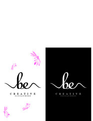 creative handwriting be,eb letter logo design vector