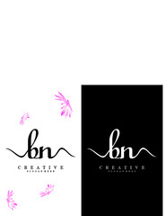 creative handwriting bn/nb letter logo design vector