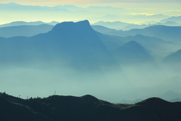 Mountain range in the morning Have beautiful light