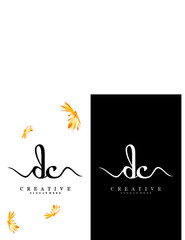 creative handwriting logo initial dc / cd vector