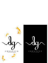 creative handwriting logo initial dg/gd vector