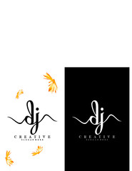 creative handwriting logo initial dj/jd vector
