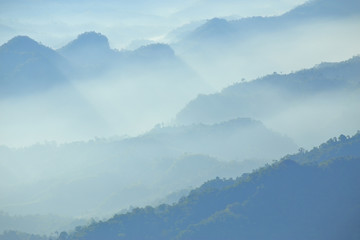 Fototapeta premium Mountain range in the morning Have beautiful light