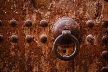 old door handle detail, Fes, Morocco 