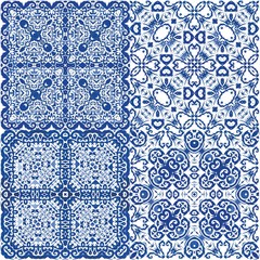 Antique azulejo tiles patchwork.