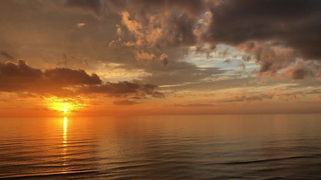 Golden Sunset Peaceful Ocean Waves Ripples