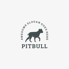 Vector Logo Illustration Dog Vintage Badge Style.